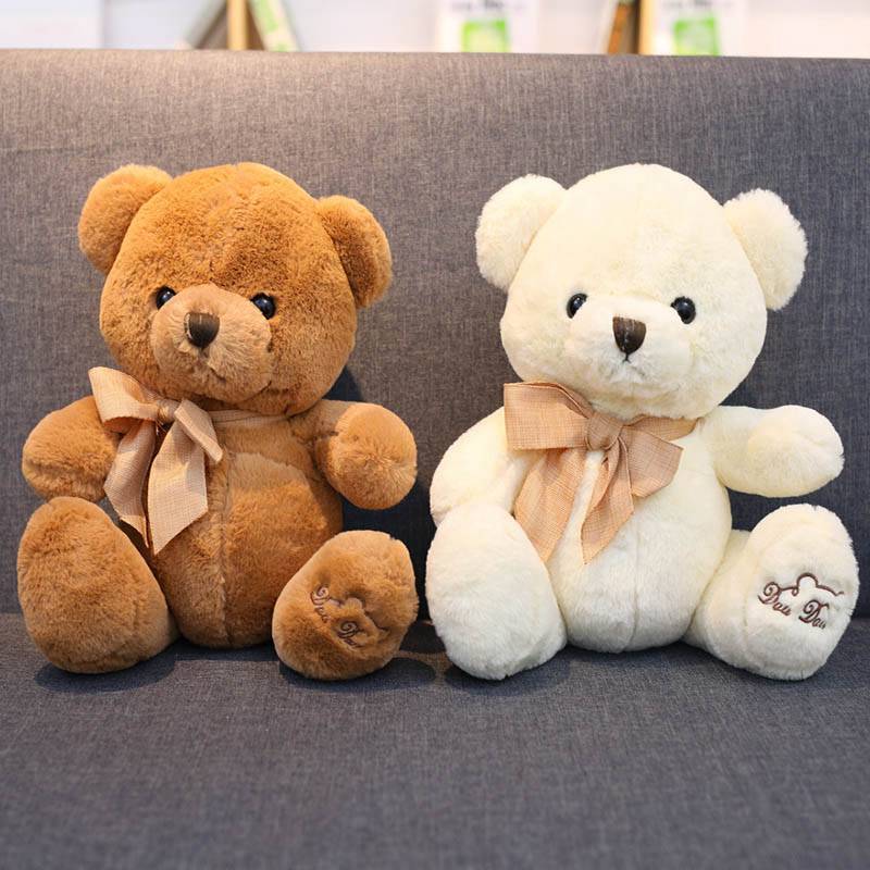 Cute Teddy Bear Plush Toy Hugging Bear Doll Butterfly Necktie Bear Doll Cloth Doll Girl Birthday Gift