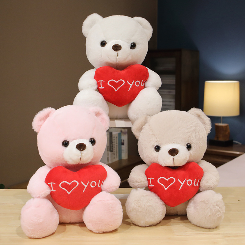 Cartoon Teddy Bear Plush Toy Embrace Love Bear Doll Cute Valentine's Day Gift Soft Stuffed Plush Bedtime Toys