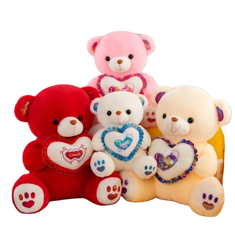 Valentine's Day Glowing Love Teddy Bear Soft Personality Teddy Bear Plush Toy Doll Children's Gift