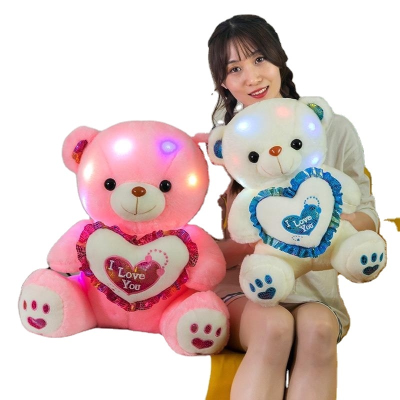 Valentine's Day Glowing Love Teddy Bear Soft Personality Teddy Bear Plush Toy Doll Children's Gift