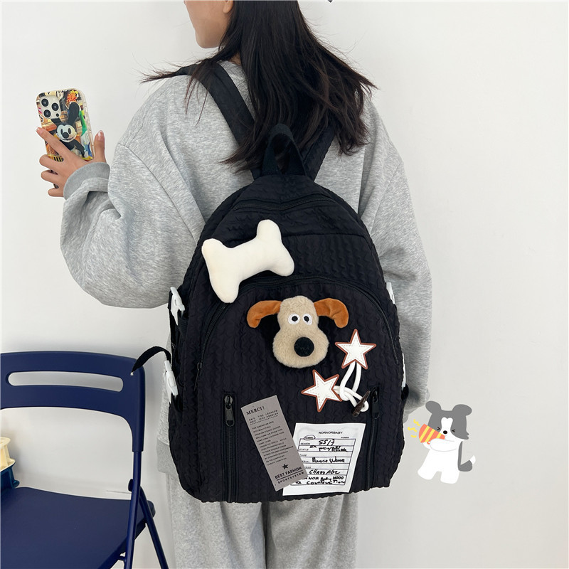 Hot selling backpack cartoon dog bone large capacity backpack for male and female high school students casual style backpack