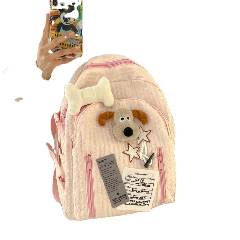 Hot selling backpack cartoon dog bone large capacity backpack for male and female high school students casual style backpack