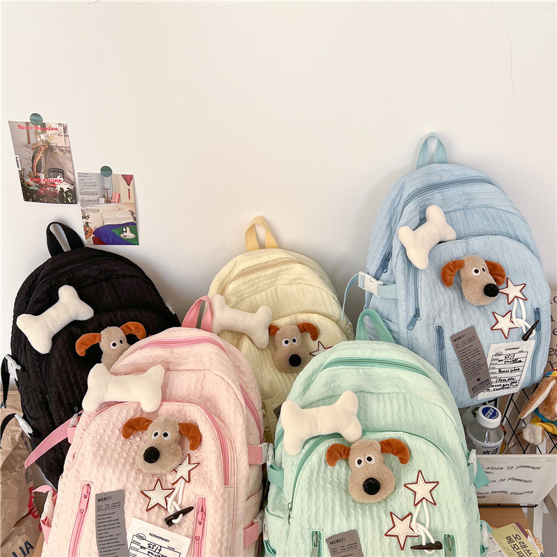 Hot selling backpack cartoon dog bone large capacity backpack for male and female high school students casual style backpack