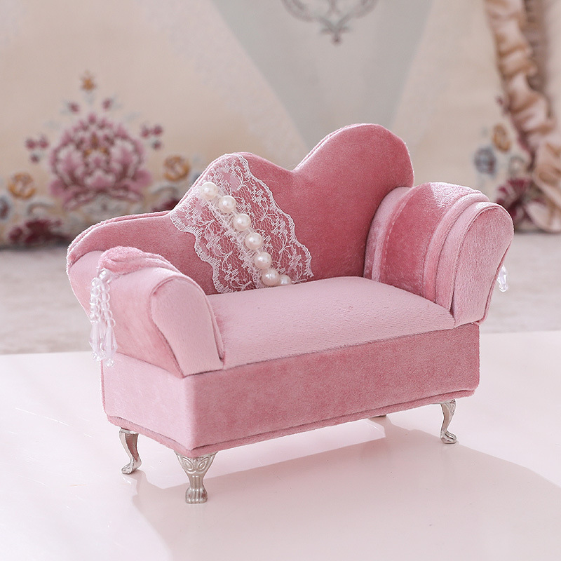 Design pearl lace pink flannelette art European South Korea  high-grade furniture furniture sofa jewelry box storage