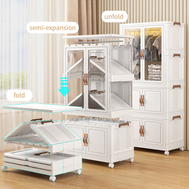 Portable Wardrobe Closet Foldable All-In-One Plastic Cube Portable Foldable Closet Kid's Wardrobe Wardrobe Storage