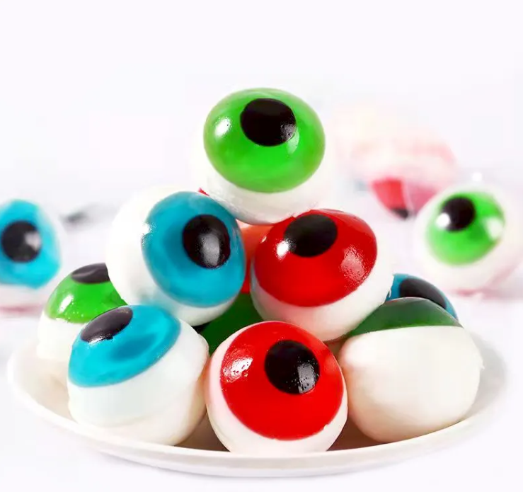 wholesale custom halal  QQ gummy candy planet earth watermelon eye ball gummy candy manufacturers