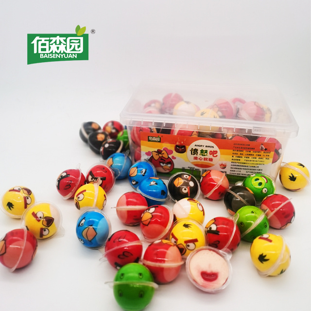 Multi-colored Birds Shaped Filling Juice Jam Candy  Wholesale Candy Custom Sweet Gummy Candy