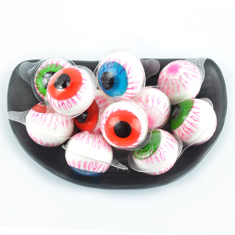 Hot Selling Eyeball Jam Filling Wholesale Customization Halloween Candy Bottle Packaging Ball Candy Gummy Henan Japanese Candy