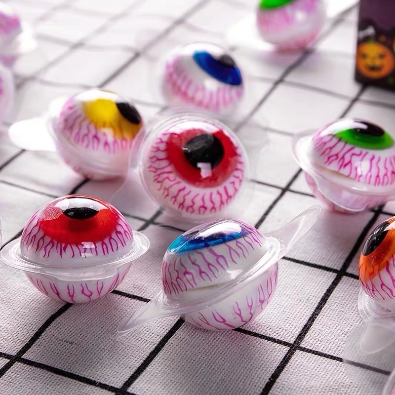 Hot Selling Eyeball Jam Filling Wholesale Customization Halloween Candy Bottle Packaging Ball Candy Gummy Henan Japanese Candy