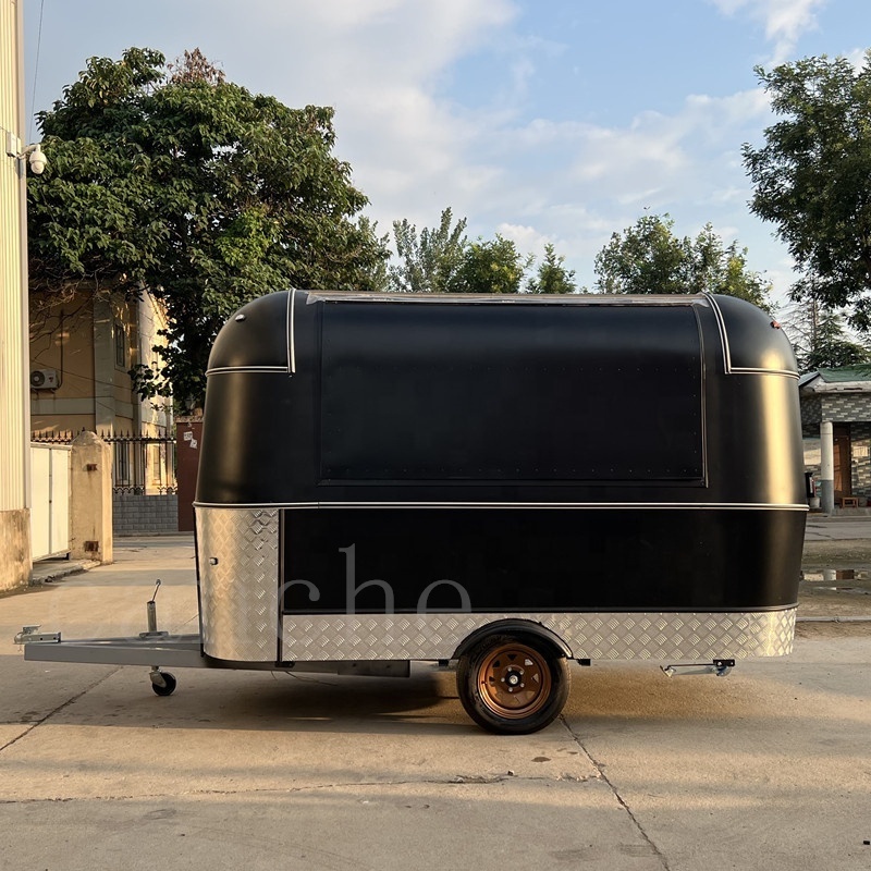 France  food cart manufacturer in China used food truck trailer for sale mobile fruit and beverage vending trailer with fridge