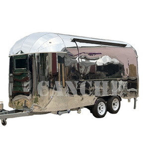 mobile kitchen airstream catering fully equipped bbq grill food trailer remorque pizza oven food truck for europe