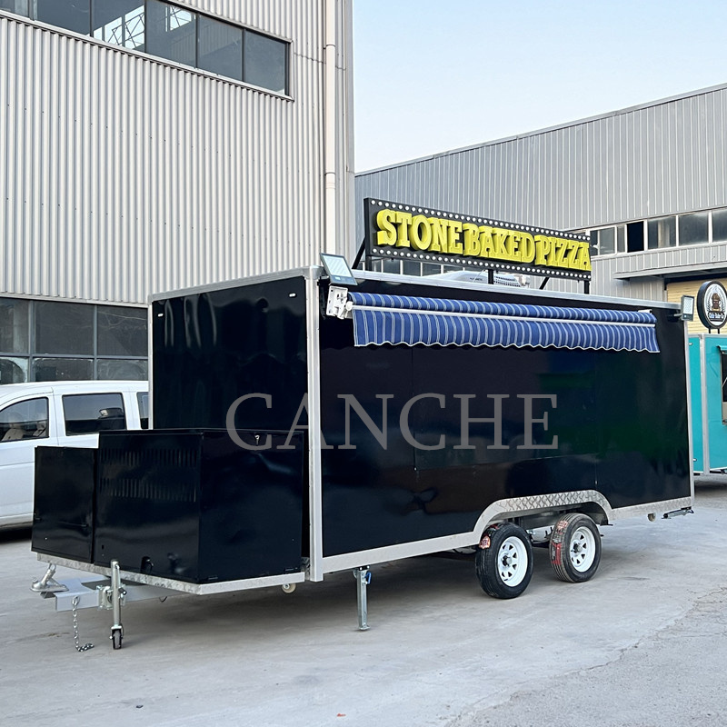 Custom Mini Round Food Trailer Fully Equipped Street Small Mobile Coffee Ice Cream Hot Dog Fast Food Cart Design for Sale