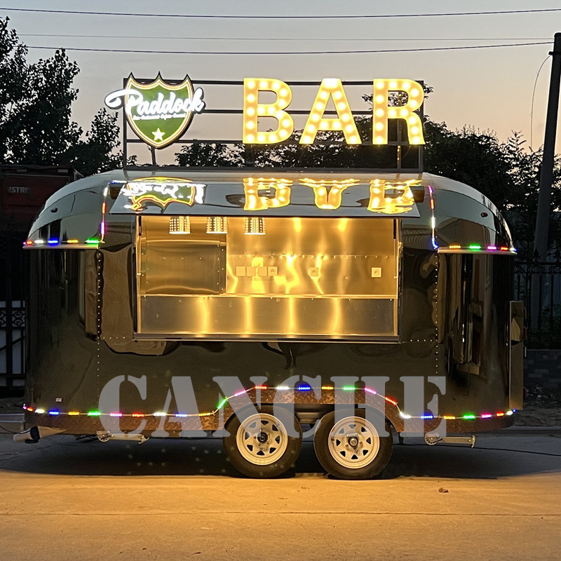 mobile cocktail bar trailer white coffee shop pizza dessert cart foodtruck mobile beer drink fast food truck for sale