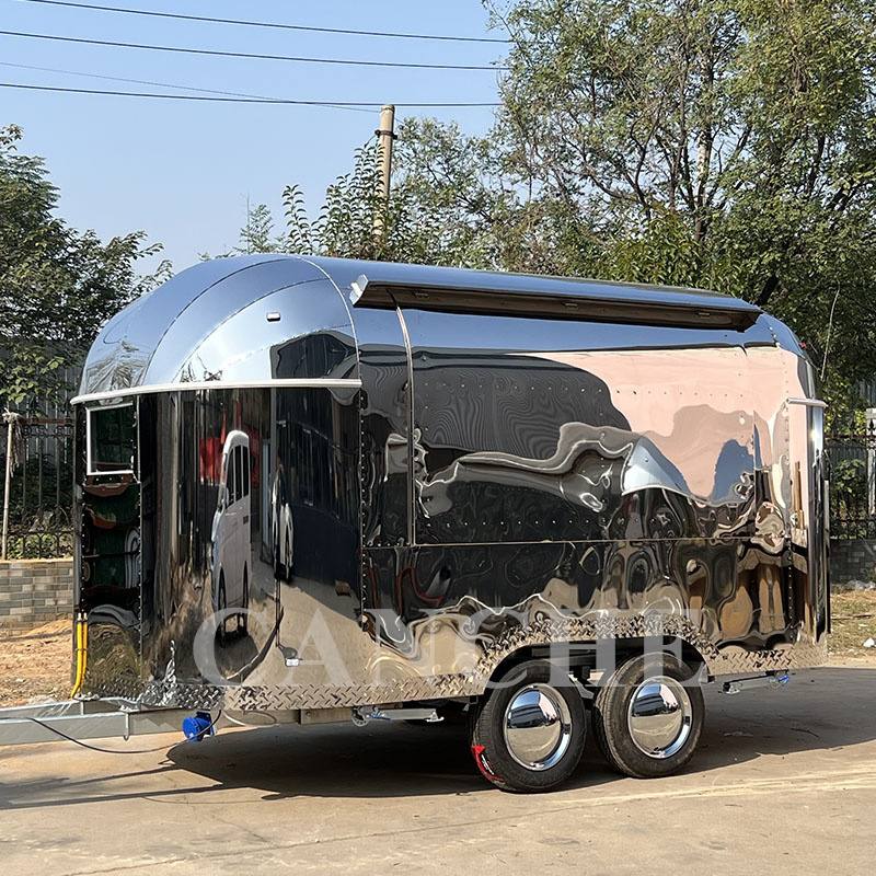 comida carros food grade food truck for ice cream and BBQ matte stainless steel mobile food cart