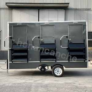 Portable Trailer Toilet China Movable Portable Restroom Luxury 3 Years Potty Portable Toilet with Wheels