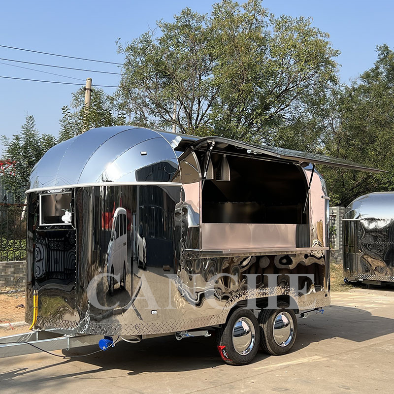 comida carros food grade food truck for ice cream and BBQ matte stainless steel mobile food cart