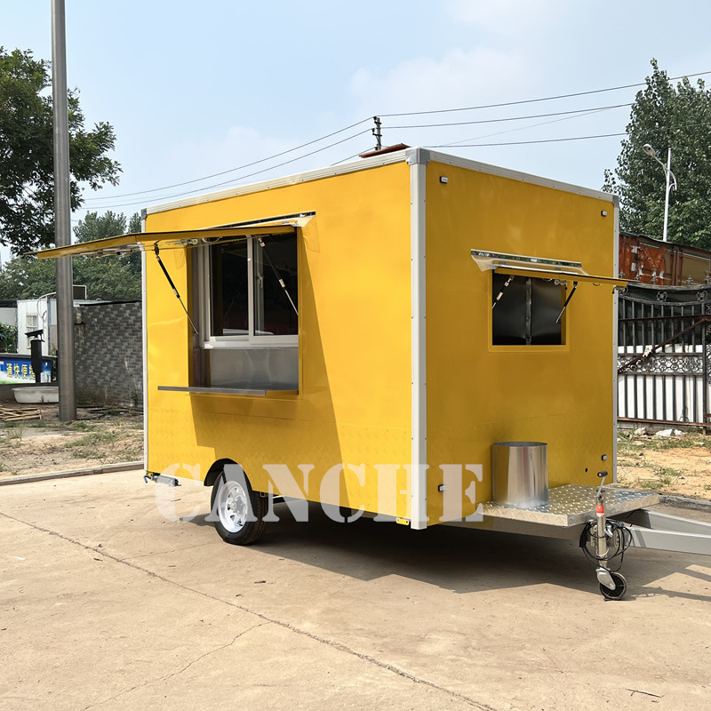 Airstream 201/304 stainless steel double axles camping caravan customized ice cream popcorn mobile kitchen food truck trailer