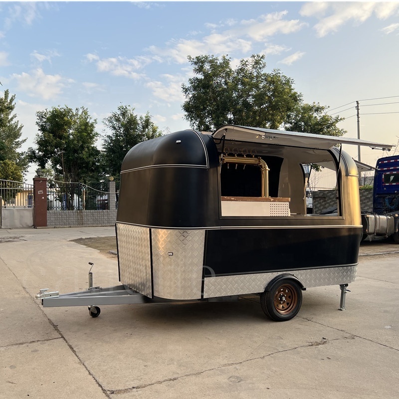 France  food cart manufacturer in China used food truck trailer for sale mobile fruit and beverage vending trailer with fridge