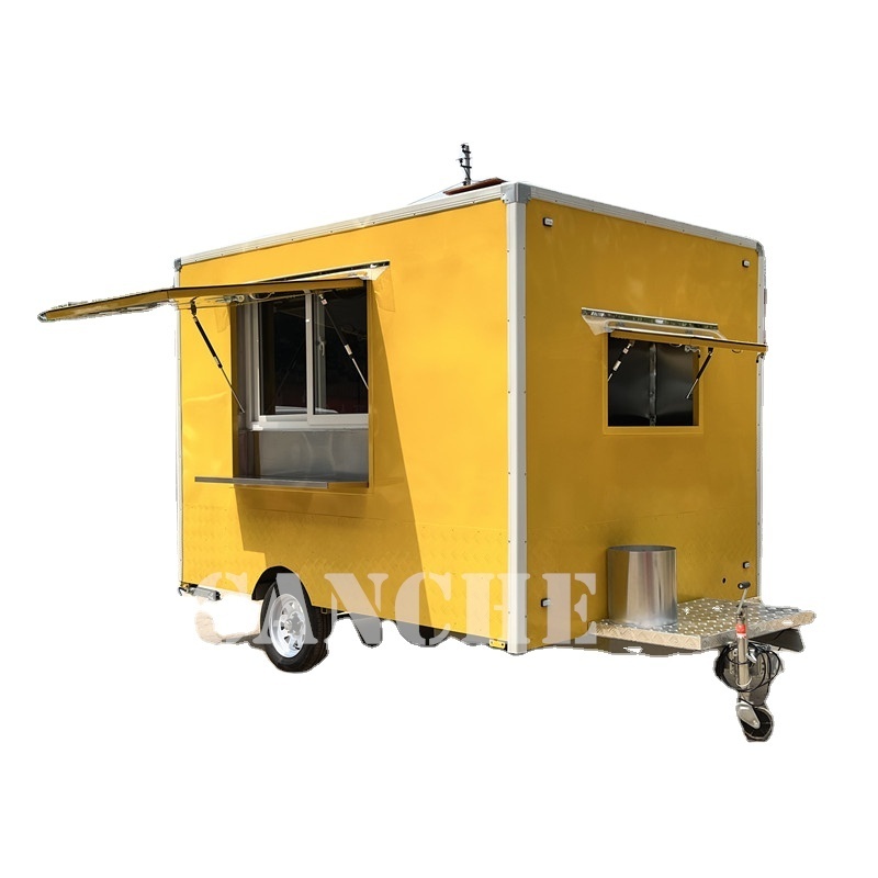 Customized fashion multi-function mobile milk tea beer coffee bar trailer high quality stainless steel food truck