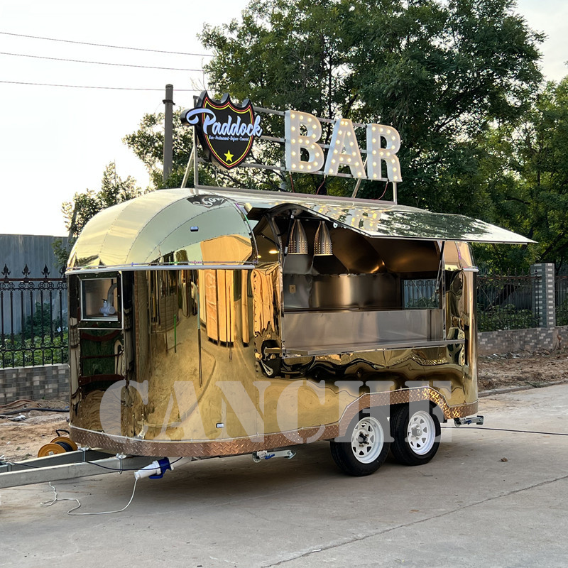 mobile cocktail bar trailer white coffee shop pizza dessert cart foodtruck mobile beer drink fast food truck for sale