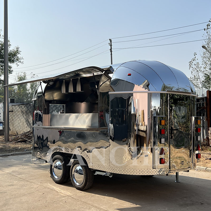 comida carros food grade food truck for ice cream and BBQ matte stainless steel mobile food cart