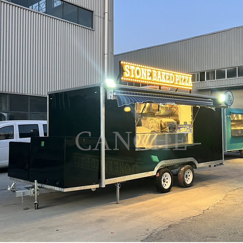 Wholesale Price Customized Vintage Food Truck Caravan Food Trailer with Awning