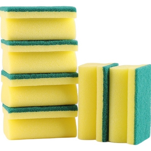 Household Sponge Magic Sponge Washing Bowl Kitchen Home Washing Yellow Green Kitchen Cleaning Sponge