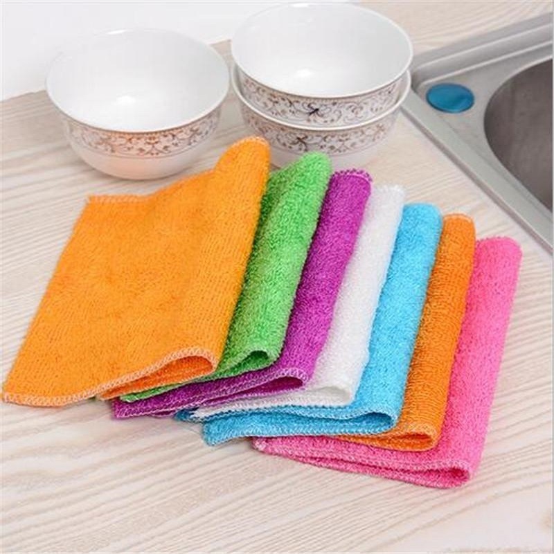 Kitchen Breathable Efficient Decontamination Mildew Proof Cleaning Bamboo Microfiber Sponge