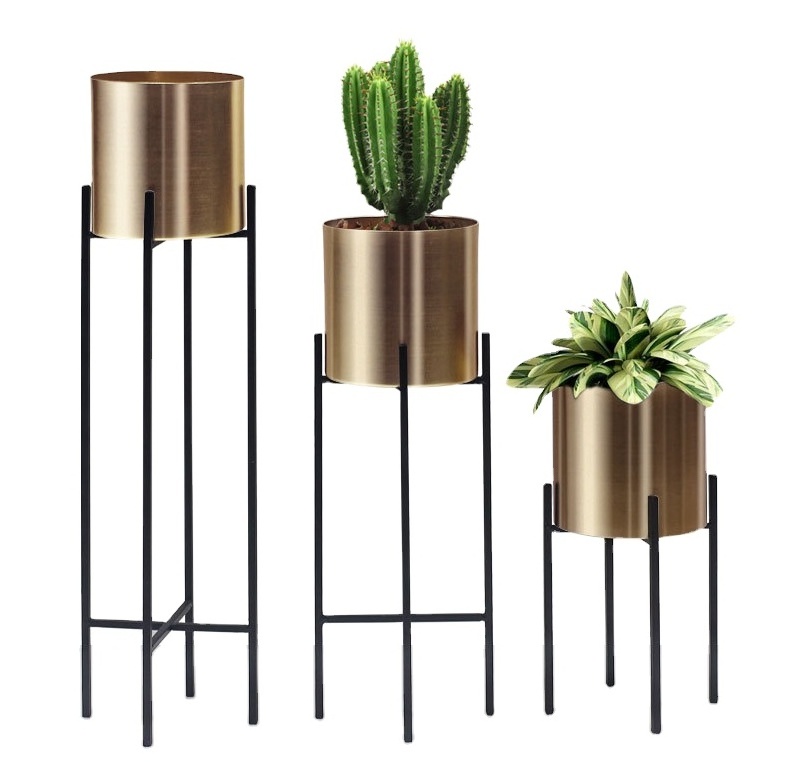 wholesale decorative indoor metal flower pot with steel frame