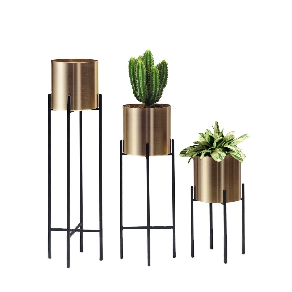 wholesale decorative indoor metal flower pot with steel frame