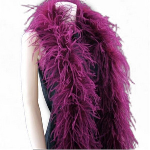 3 layers ostrich feather trim fabric feather boa chandelle boa for collar decoration