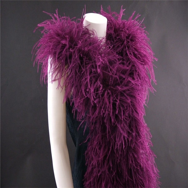 3 layers ostrich feather trim fabric feather boa chandelle boa for collar decoration