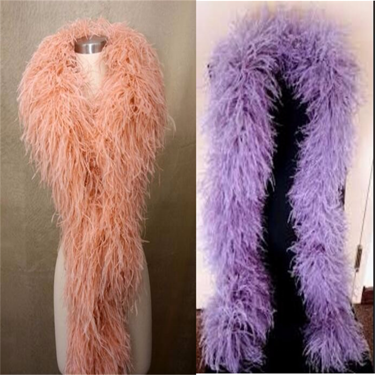 3 layers ostrich feather trim fabric feather boa chandelle boa for collar decoration