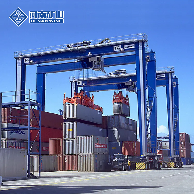 RTG Type 20 Ft 40 Ft Container Gantry Crane 50ton Rubber Tyred Container Gantry Crane