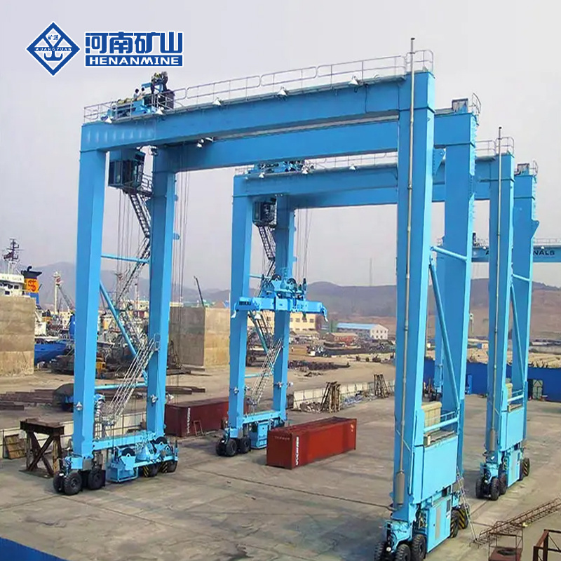 RTG Type 20 Ft 40 Ft Container Gantry Crane 50ton Rubber Tyred Container Gantry Crane