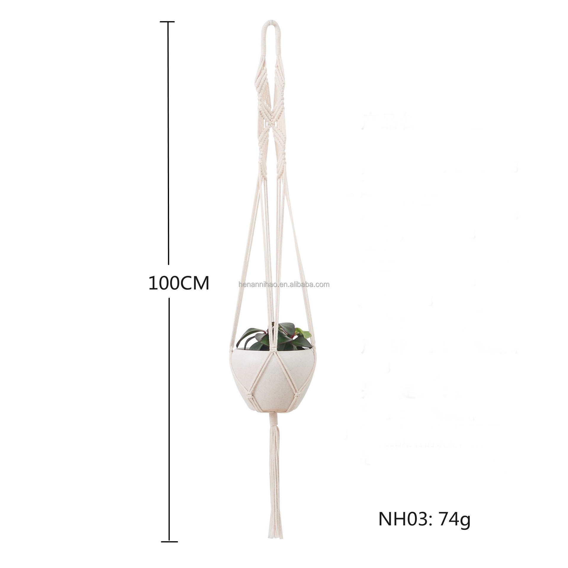 Macrame Plant Hangers Indoor Outdoor Hanging Planter Basket, Hanging Plant Holders, Decorative Macrame Hangers Boho Decor