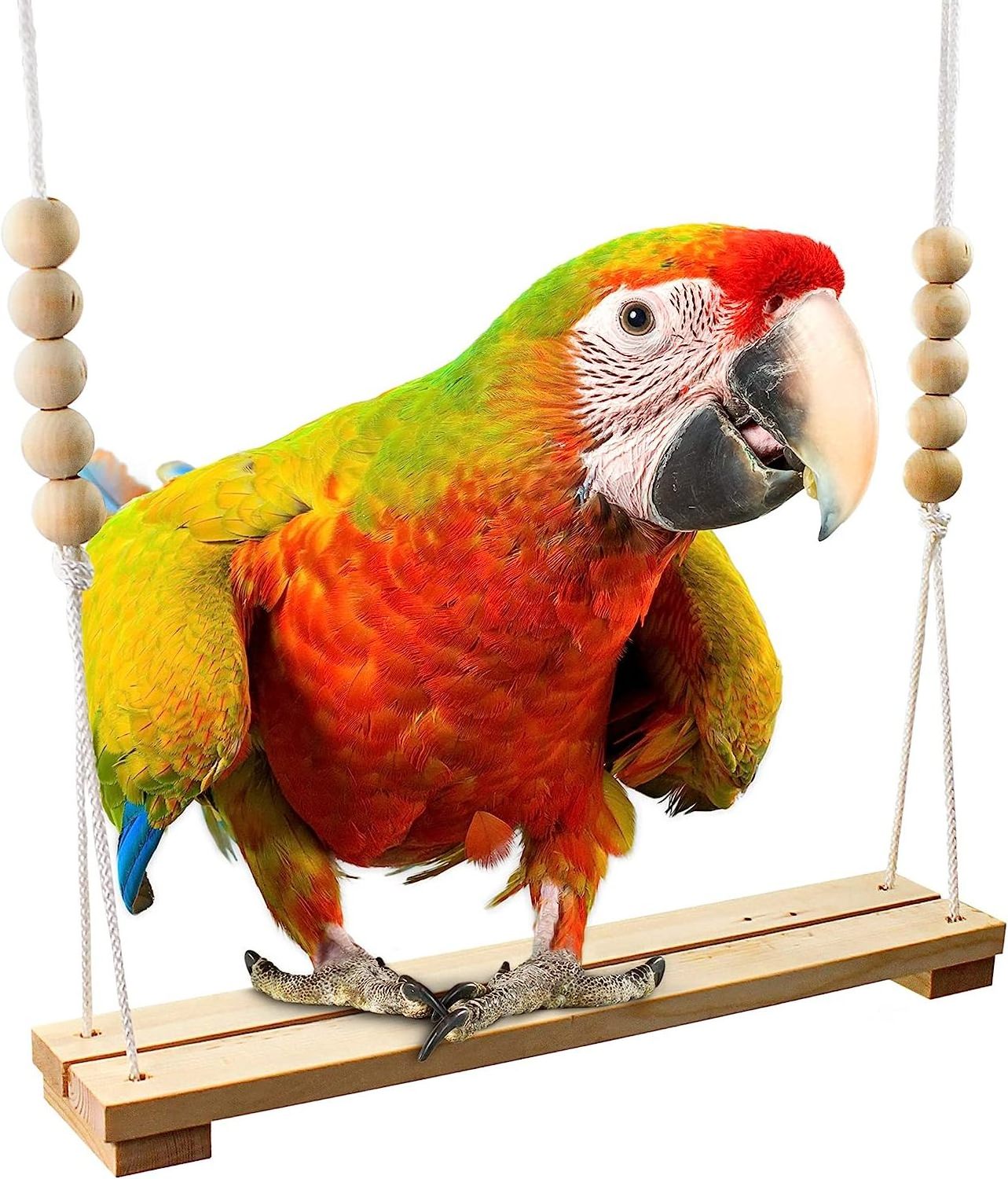 Chicken Swing Toy Stand Holder for Coop -Wood Perch Ladder for Poultry Run Rooster Hens Chicks Pet Parrot Macaw