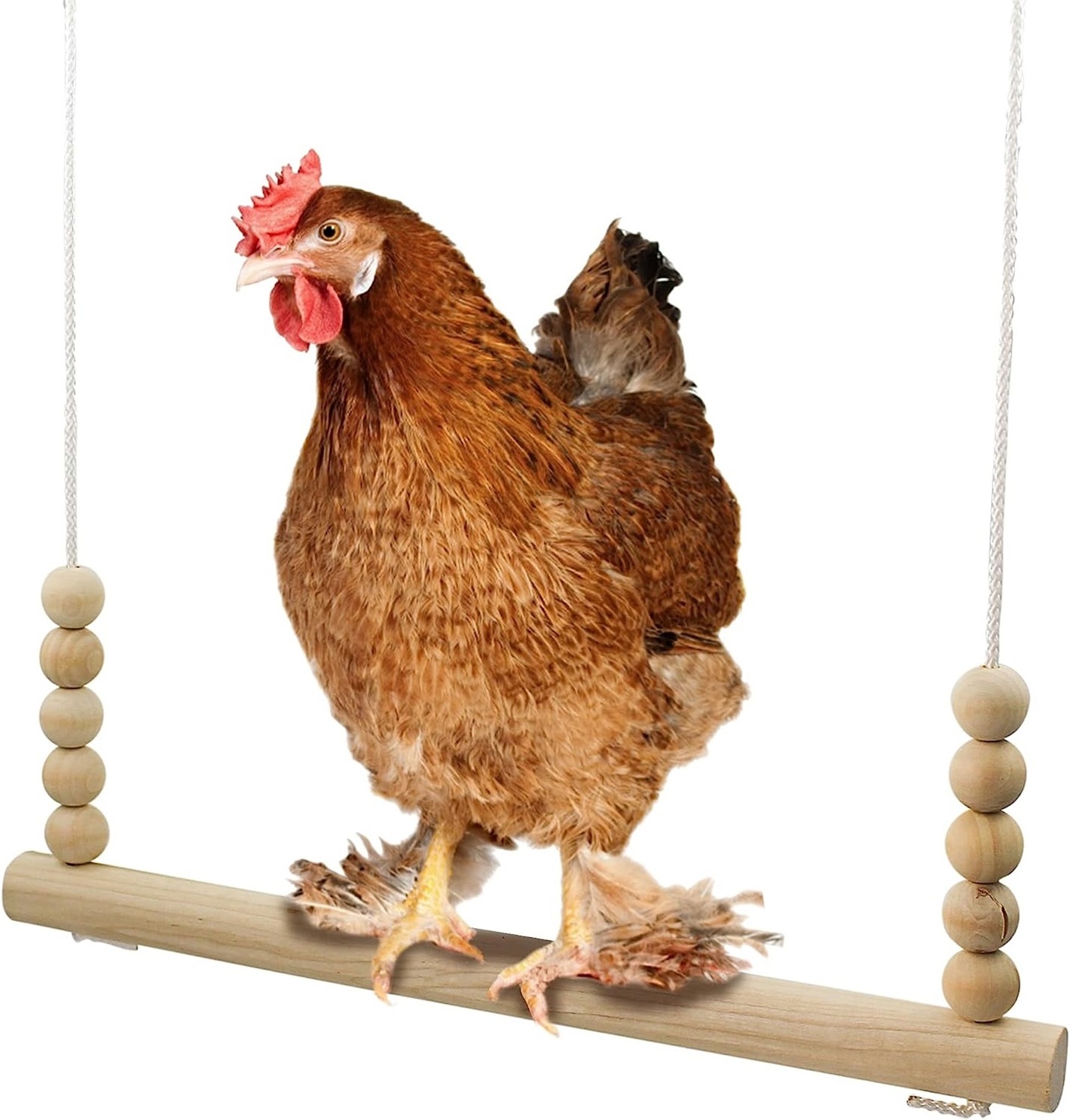 Chicken Swing Toy Wood Chicken Stand Handmade Chicken Coop Toy