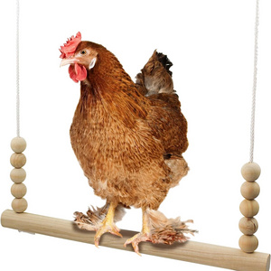 Chicken Swing Toy Wood Chicken Stand Handmade Chicken Coop Toy