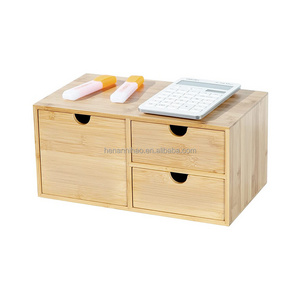 Hot Bamboo wood Desktop Organizer Home Office Bamboo Desk Drawer Organizer Wooden Table Top Storage for  Office Supplies