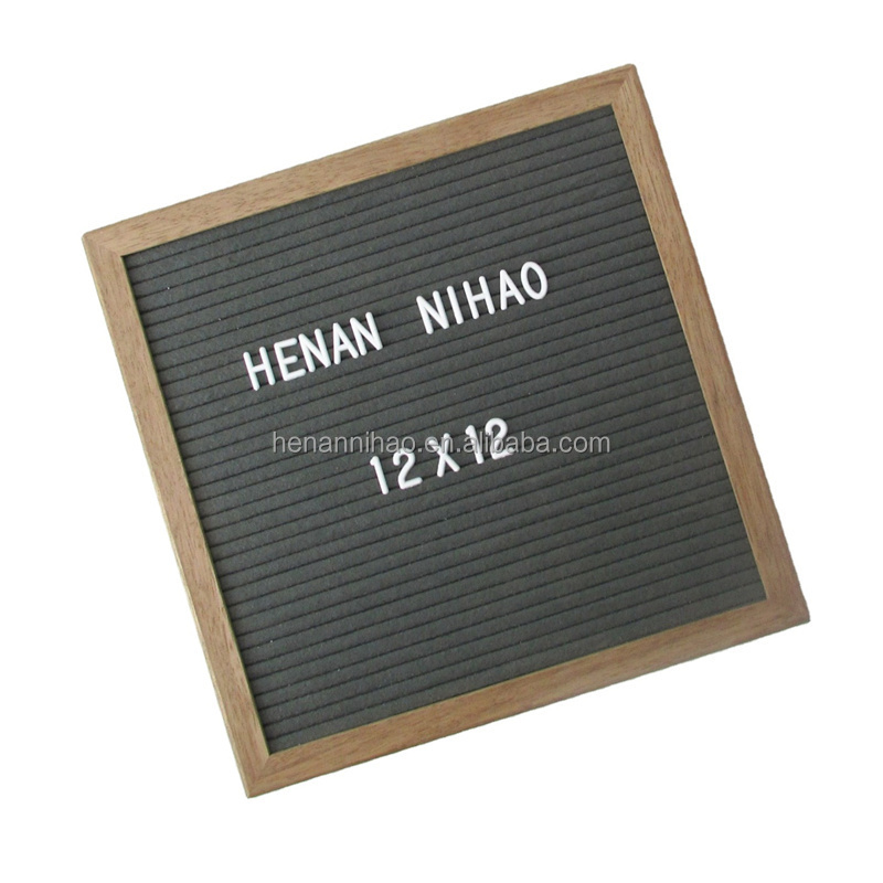 12*12inch wood frame gray felt changeable letter board as Christmas gift