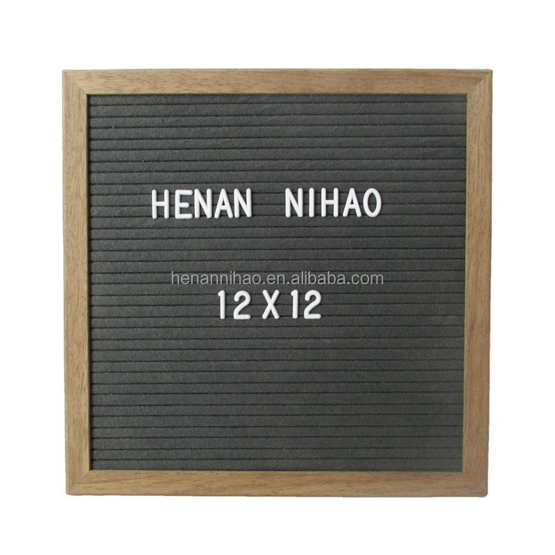 12*12inch wood frame gray felt changeable letter board as Christmas gift