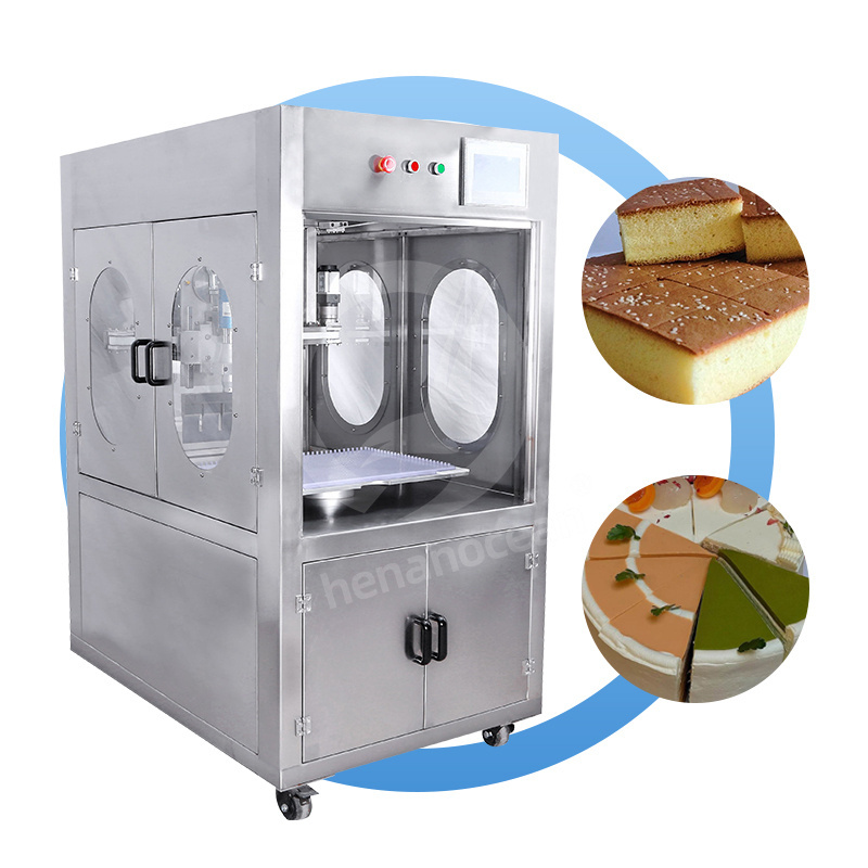 Ultrasonic Round and Sheet Cake Cutter Brownie Slicer Automatic Square Cake Food Cut Machine