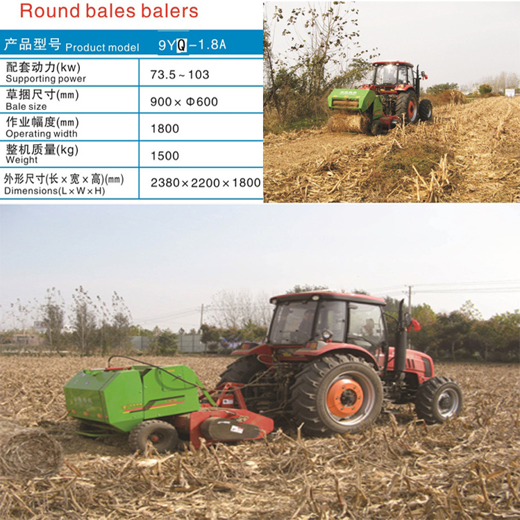 Mini hay / corn silage metal round baler machine for sale