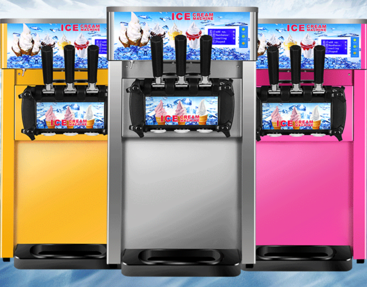 automatic stainless steel table soft serve ice cream vending machine