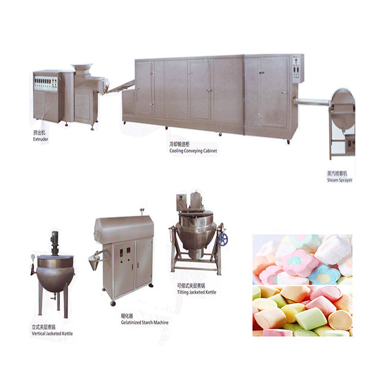 OC-MH600 Automatic small cotton candy extrude aeraror marshmallow production line deposit making machine