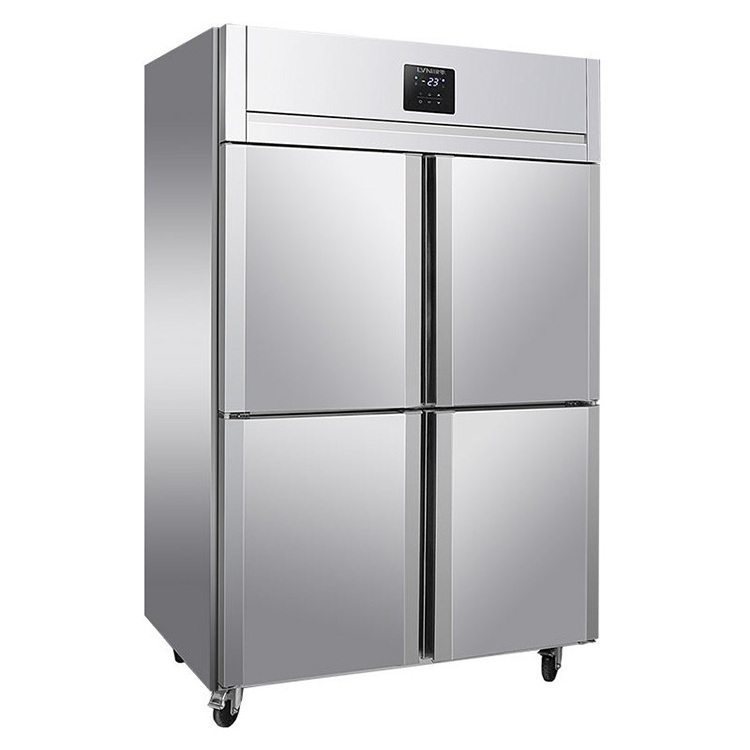 China Factory Commercial Kitchen Stainless Steel 4 doors upright Refrigerator Freezer