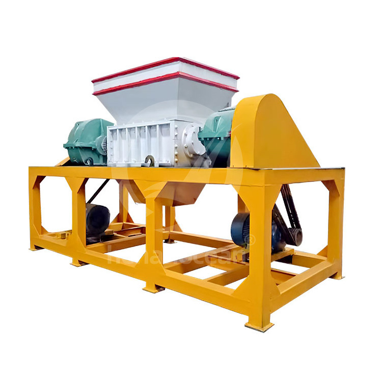 OCEAN Rent Used Tire Recycle Plant Motorcycle Tire Plastic Lump Double Axis Shredder Machine for Sale