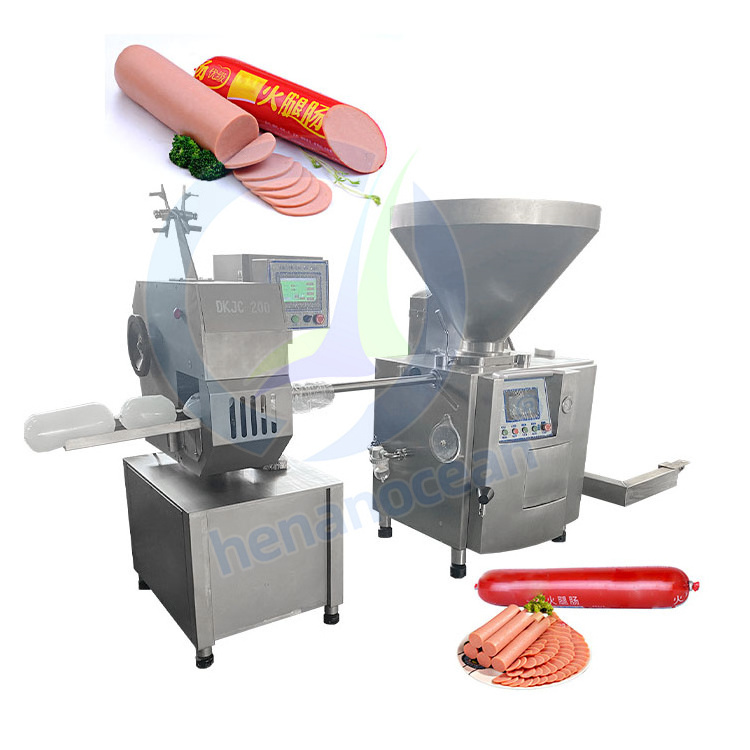 Electric High Capacity Vacuum filler russian Sausage Stuffer Linker Sausage Tying Machine Meat Quantitative Filling Machine