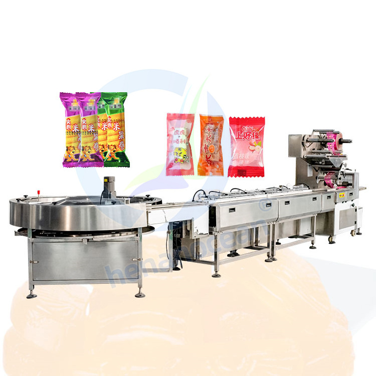 OCEAN Compact Small Nougat 35 mm Lollipop Protein Bar Pack Automatic Gummy Hard Candy Wrapping Machine